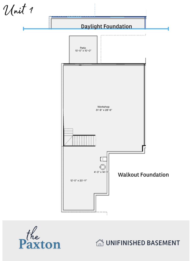 Paxton Unit 1 Unfinished Basement