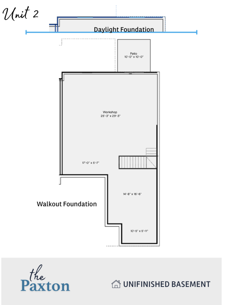 Paxton Unit 2 Unfinished Basement