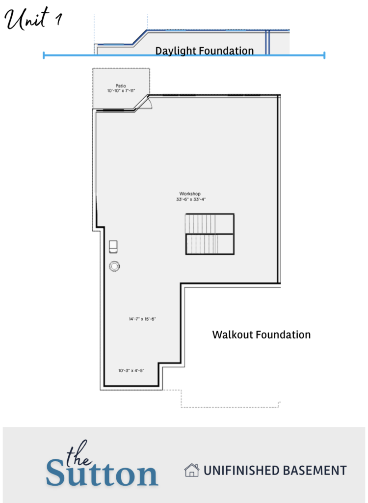 Sutton Unit 1 Unfinished Basement