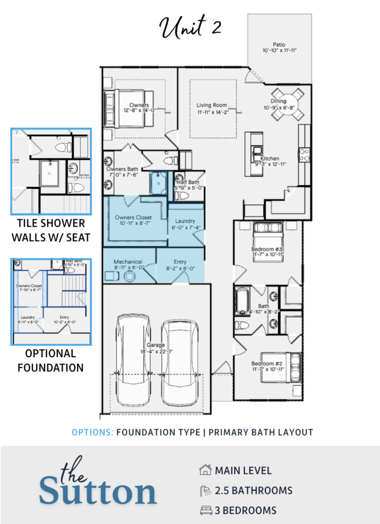 Sutton Unit 2 Primary Bath Layout