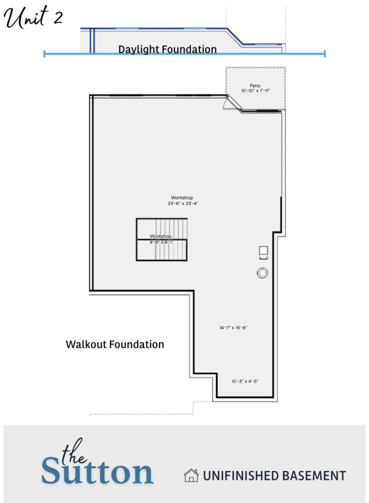 Sutton Unit 2 Unfinished Basement